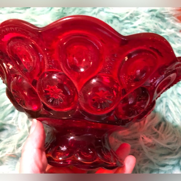 Other - Vintage moon and stars ruby colored dish